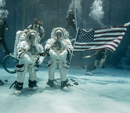 Axiom's two spacesuits being tested underwater