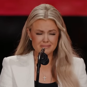 Erika Kirk, at the moment she publicly forgave her husband's murderer