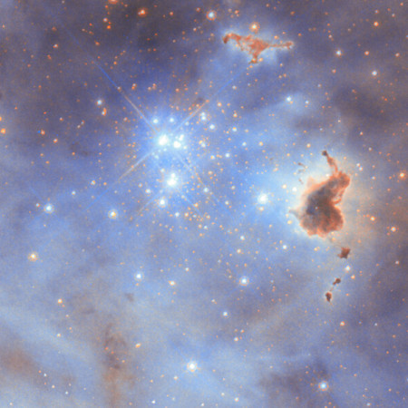 Clumps of dust in a star-forming region
