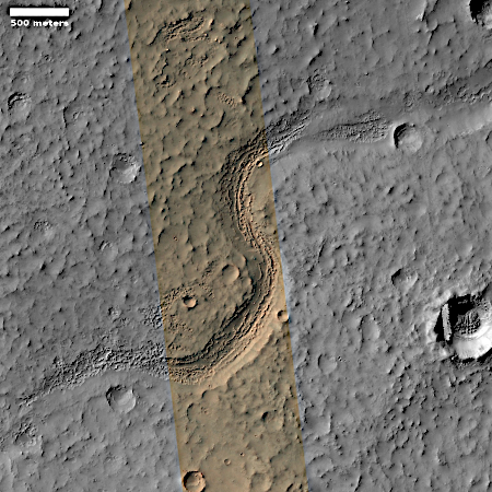 Meandering channel on Mars
