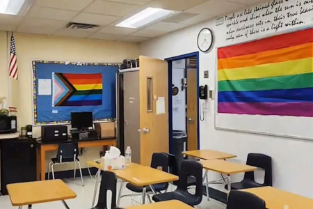 A typical public school classroom in 2025