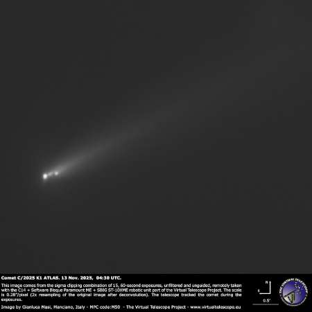 The broken apart nucleus of Comet 3I/Atlas
