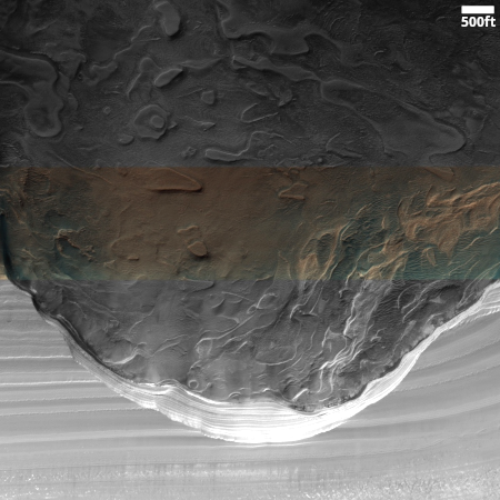 Avalanche scarp on Mars