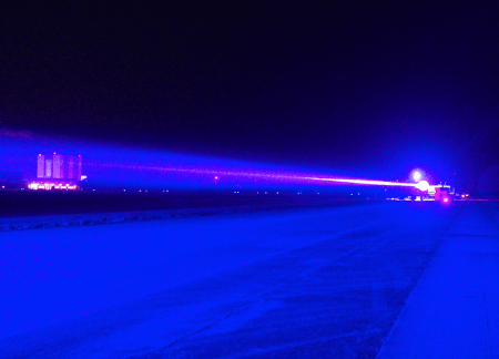 StarCatcher laser transmitting to solar panel