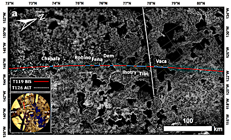 The Cassini radar track on Titan