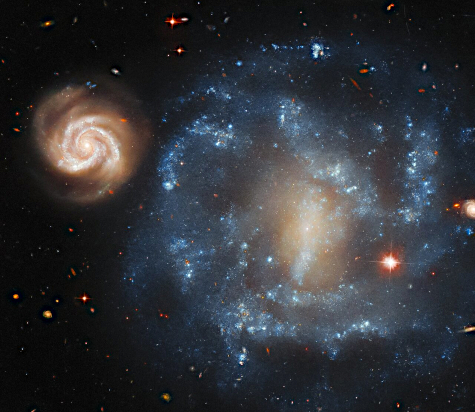 Two very different galaxies.