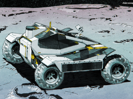 Artist rendering of Black Moon's Fusion-1 rover