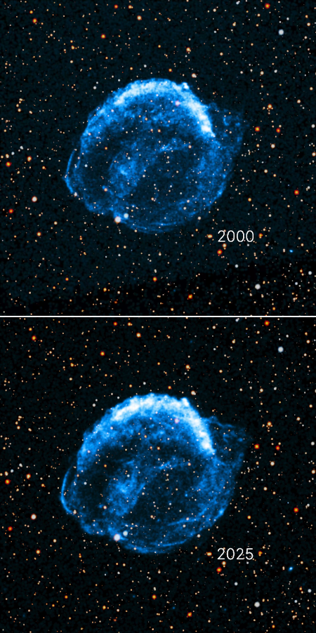 Kepler's supernovae remnant over time
