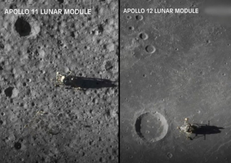 Chandrayaan-2 images of Apollo 11 and Apollo 12 landing sites
