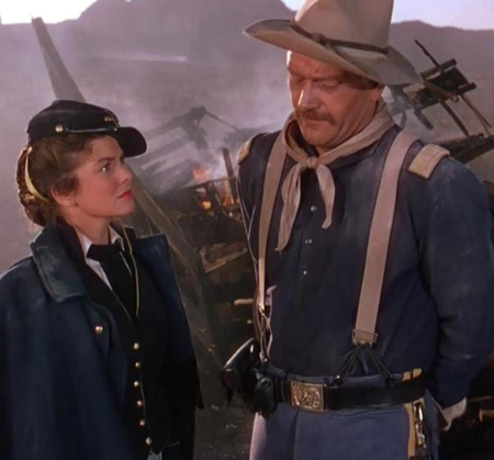 John Wayne and Joanne Dru in She Wore a Yellow Ribbon