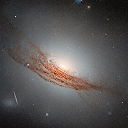 A galaxy with swirling dust lanes