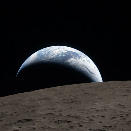 The Earth as seen from behind the Moon
