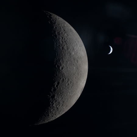 The Earth as seen by the Artemis-2 astronauts, from behind the Moon