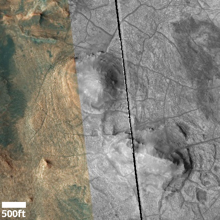 Cracked Martian landscape