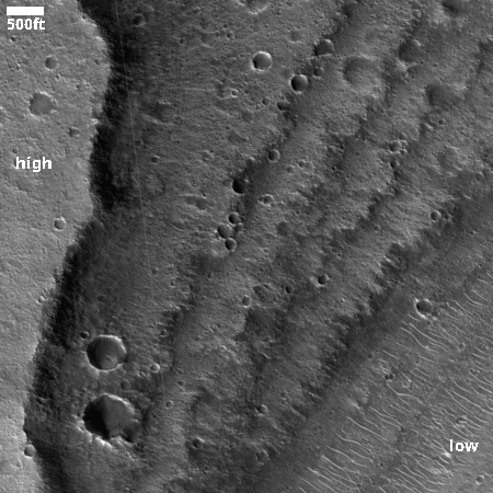 Feathery layers on Mars