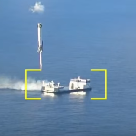 New Glenn's first stage, just prior to landing