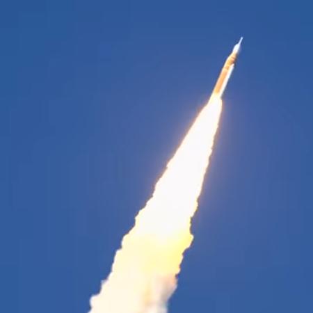 SLS less than a minute after launch