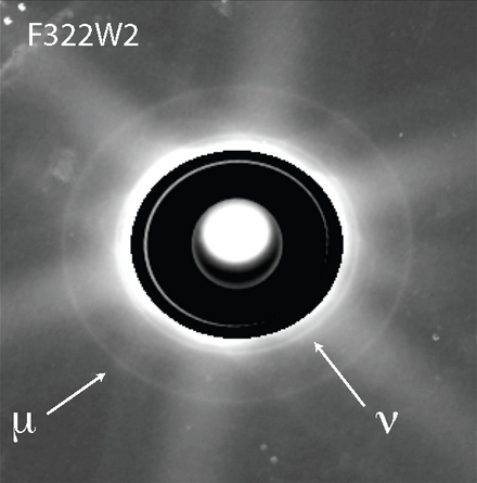 The outer two rings of Uranus as seen by Webb in the infrared