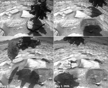 Sequence showing slab picked up and then dropped