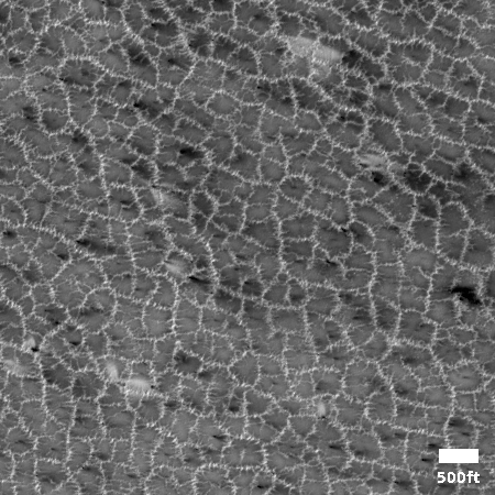 Weird hatchwork at the Martian south pole