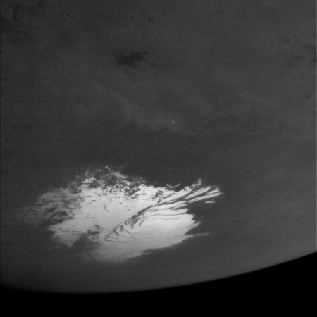 Mars' south pole as seen by Psyche@