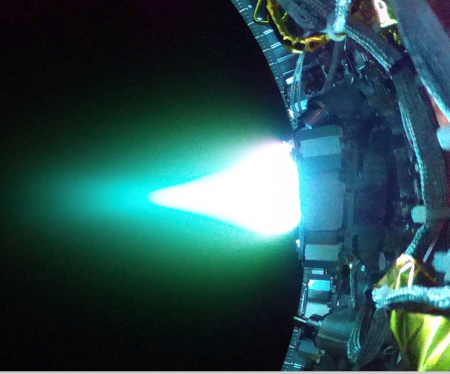 Image of Link firing one of its engines during check-out