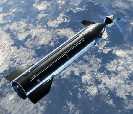 Artist's rendering of Orion docked to Starship